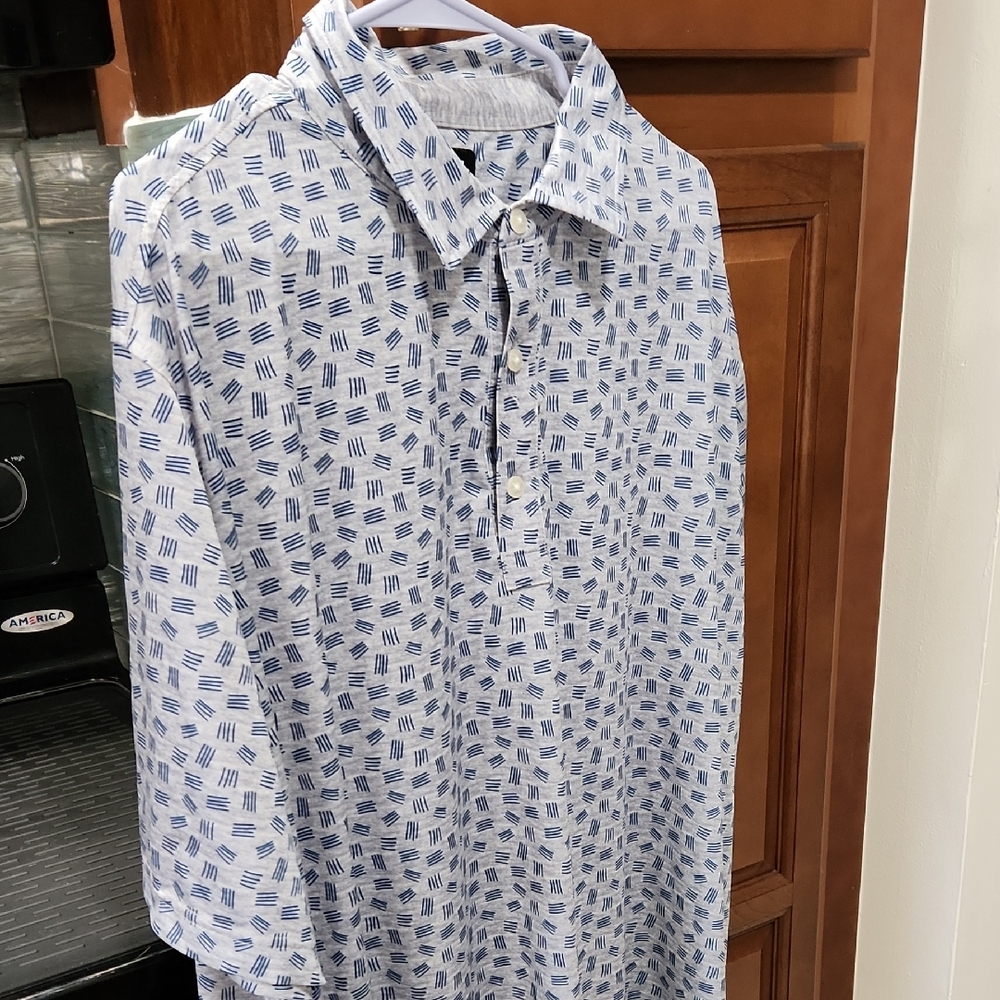 💚Stylish Blue Patterned Men's Polo Shirt💚